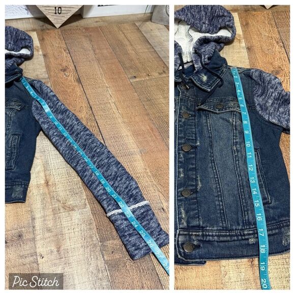 Free People Denim & Knit Hooded Jacket - size XS - Picture 9 of 15